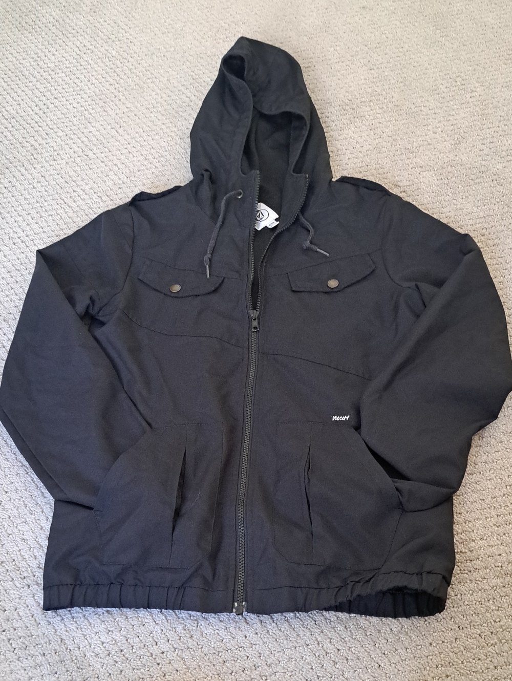Volcom Black Hooded XS Jacket